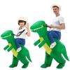 Child Adult Unisex Boy Girl Inflatable Green Dinosaur Cosplay Costume Kids Kindergarten Performance Halloween Carnival Party