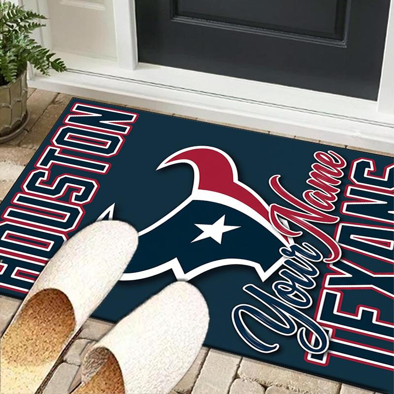 Custom NameHouston-Texans Artwork Carpet, Indoor Rug, Chair Rug, Living Rooms, Doormat Made From Polyester Home Decor Birthday Christmas Gifts
