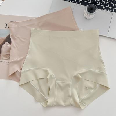 Women Panties Without Trace Light Belly High Waist Underwear Female Postpartum Belly Mulberry Silk Antibacterial Crotch Large Size Briefs