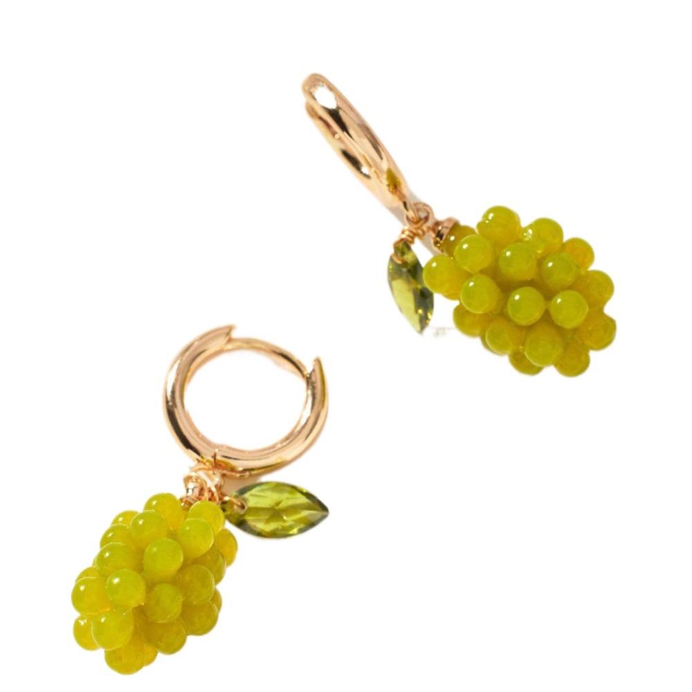 

Серьги-губы в виде фруктов и овощей, ювелирные аксессуары, эмалированные серьги-кольца, подвески, ушные пряжки, женские Green Grape