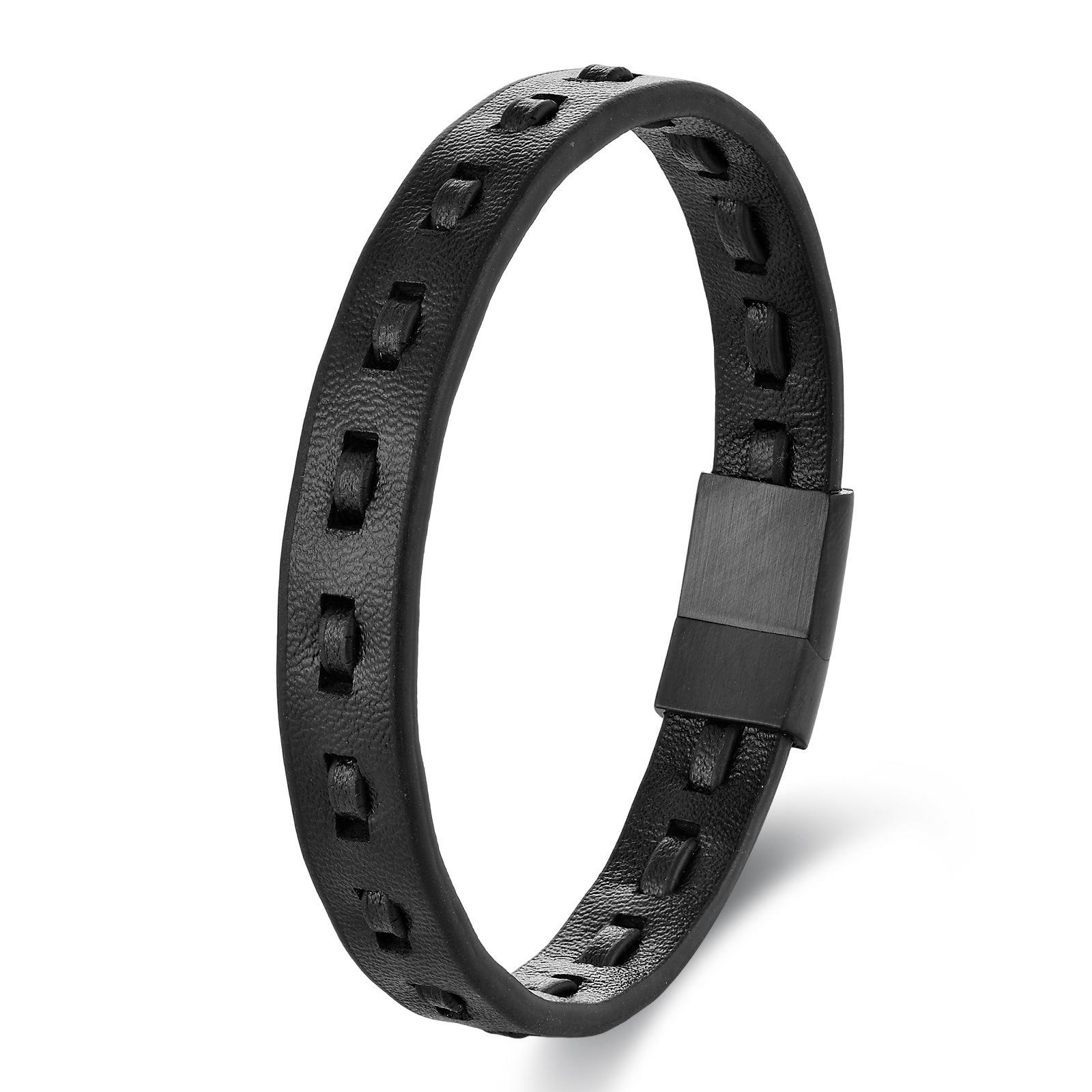 

JYL TS Bracelet Women s Marble Pendant Brings Elegance & Calm Energy 21CM single layer black колір чорний шкіряний піджак
