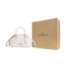 Coach Lara Zipper Closure Detachable Shoulder Strap Classic Gold Label Glossy Nappa Leather Handbag Women Handbag Chalk-White CEA01-IMCHK