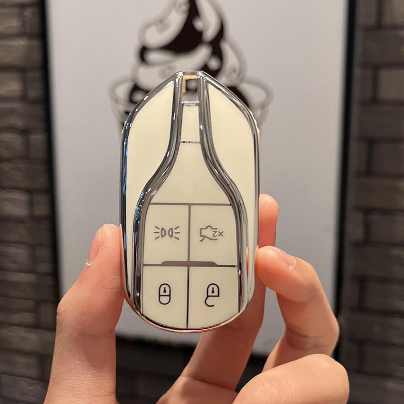Applicable To Maserati Key Cover Levante Car Ghibolilevante President High-End Protective Key Case and Keychain Bags