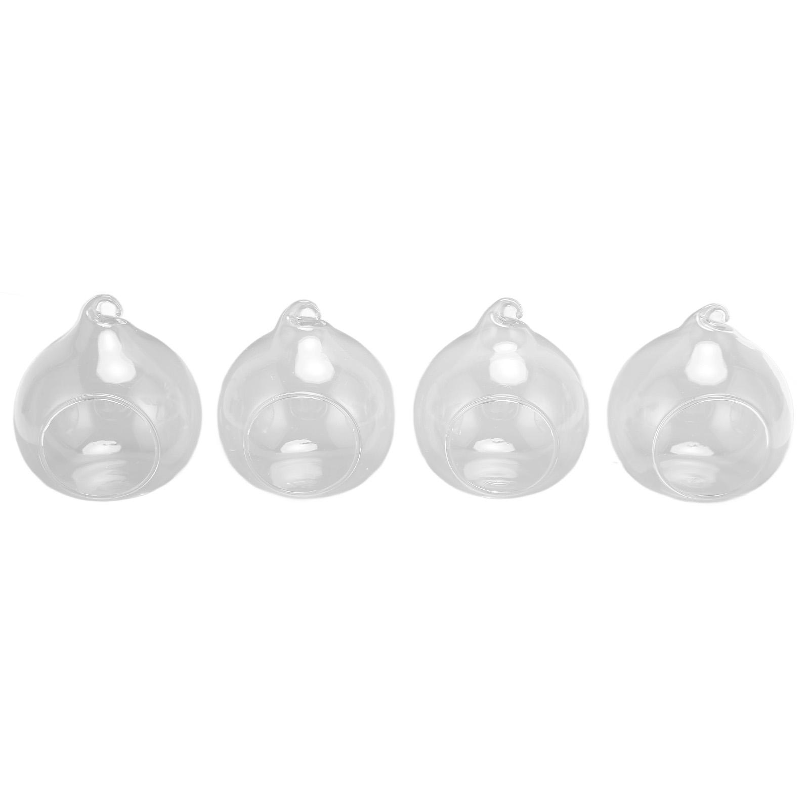 

4pcs Mini Glass Vase with Rope DIY Handcraft Thick Unbreakable Clear Vases for Wedding Backdrops