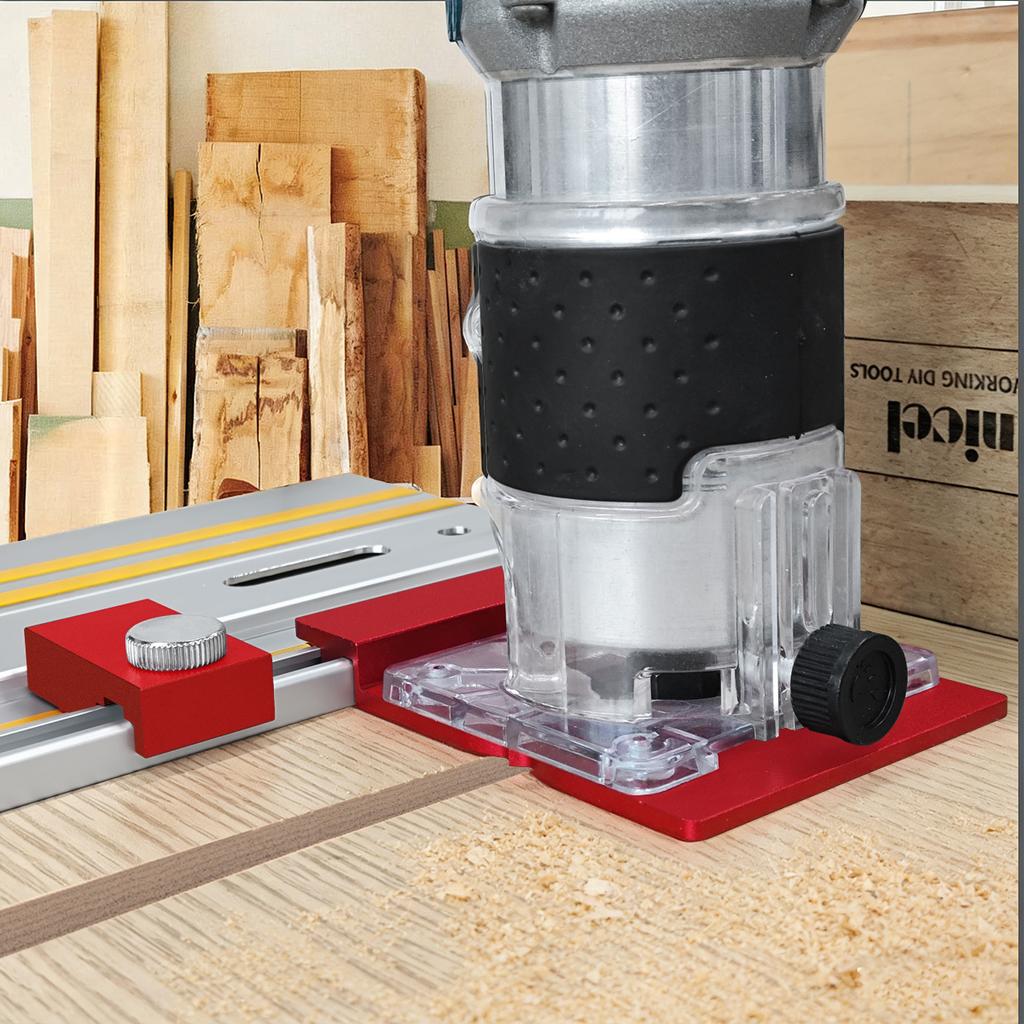 Woodworking Aluminum Alloy Router Guide Rail Adapter or 2pcs Rail Stop For Precise Cutting, Compatible W/ Most Track Saw Guides