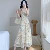 Vintage French Retro Slip Dress With Knit Fabric For Summer Casual Wear