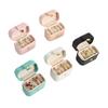 Mini Tragbare Schmuckaufbewahrungstasche Reise Einfach Leder Oder Samt Ring Halskette Ohrringe Aufbewahrungsbox Organizer Display Geschenkbox