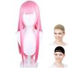 CaseEden Cosplay Premium Set of 2 Wig Nets Wig, Long, 80cm, Heat-Resistant, Pink, (WIG6026)