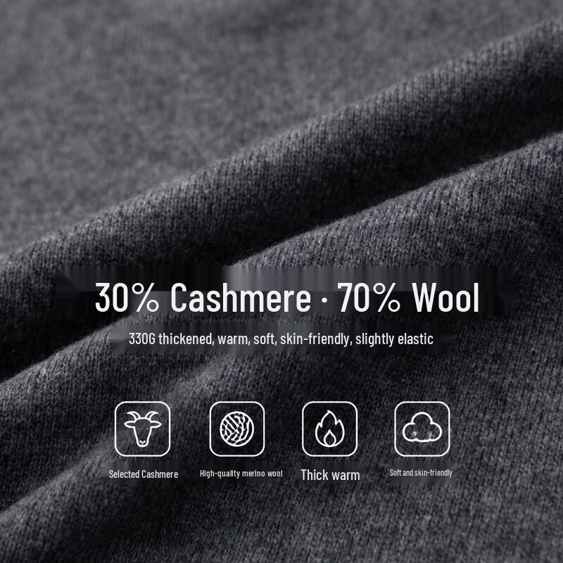 FIRS Men's Wool-Cashmere Blend Crew Neck Knit Sweater