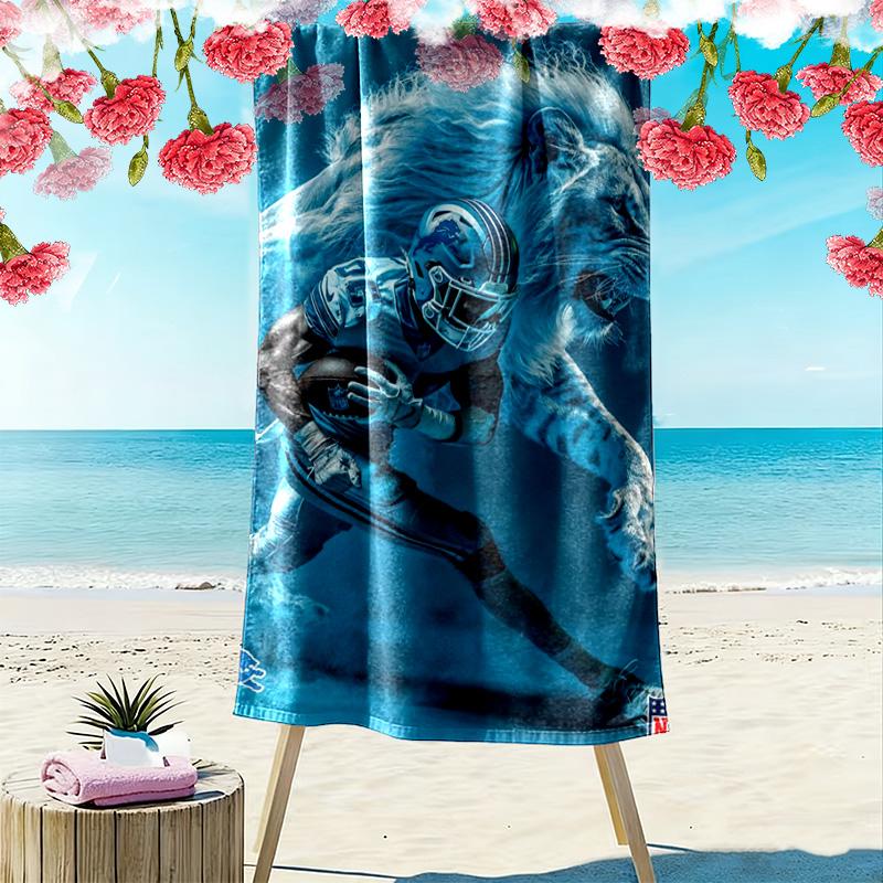 Football Print Beach Towel, Large Soft Quick Dry Towel for Beach Camping Swimming