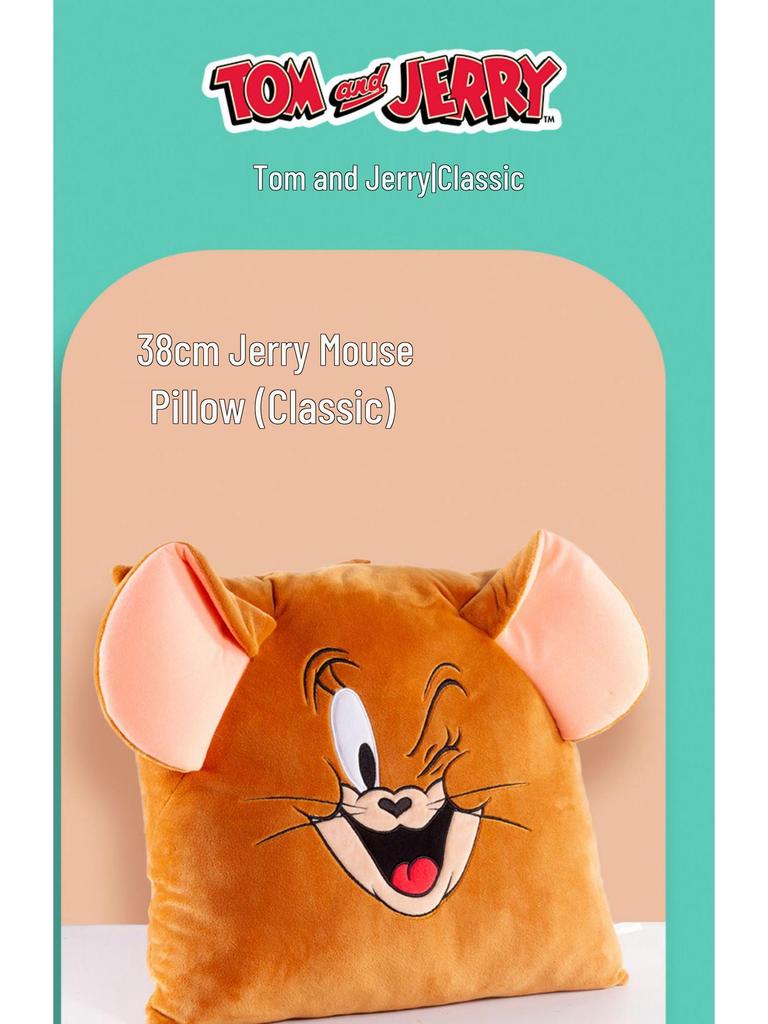 Tom and Jerry Plush Nap Pillow: Cute Cartoon Tom Cat & Jerry Mouse Cushion for Kids