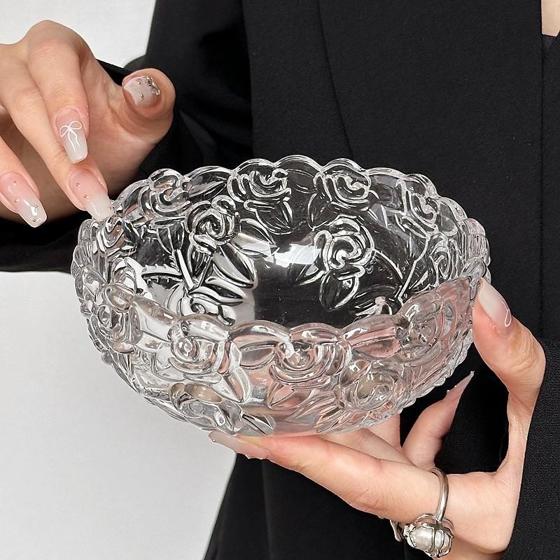 

Набор десертных тарелок из стекла высокой ценности с розой, изысканная тарелка для супа тремелла, гнезда ласточки, сахара с водой, мороженого, йогурта, овсянки