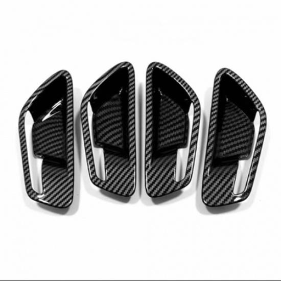 For Hyundai Tucson   Carbon Fiber Inner Door Handle Bowl Cover Trim 4pcs