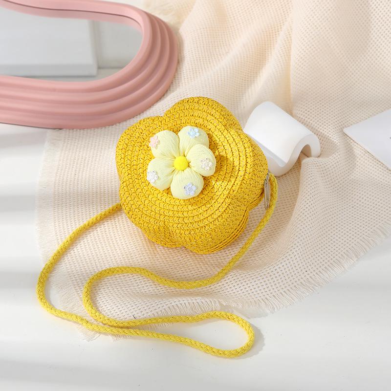 Süße florale Sommer-Strohhut-gewebte Crossbody-Mini-Tasche 2025