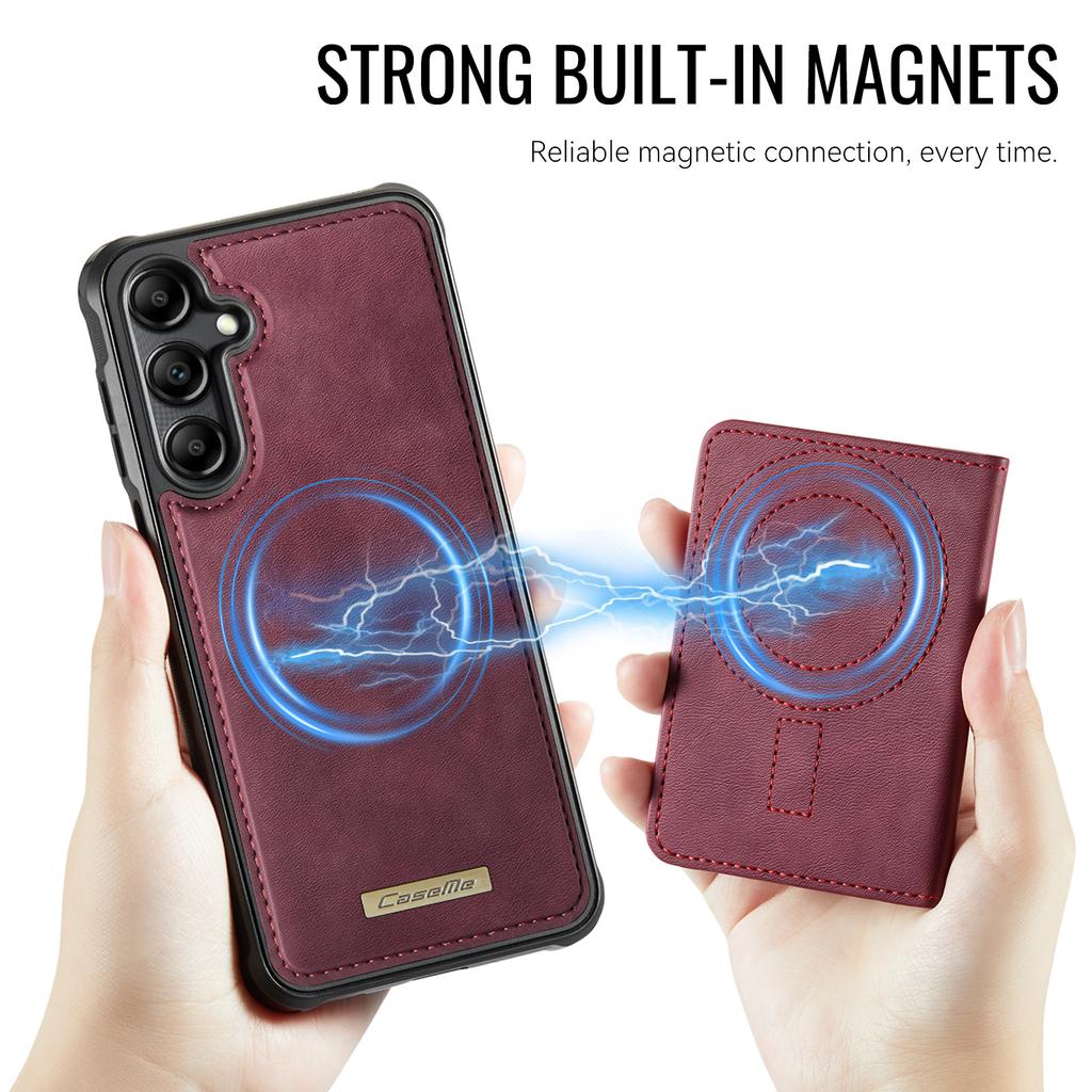 For Samsung Galaxy A14 4G/Galaxy M44 5G/Galaxy A14 5G Magnetic Case CASEME ME80 Series Leather PC TPU Phone Cover with Detachable Wallet