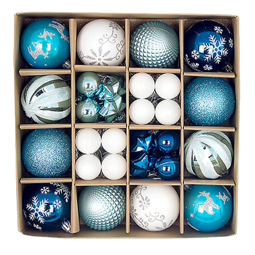 44 Stück Weihnachtskugel-Ornamente Kunststoff Weihnachtsbaumschmuck Weihnachtsdekorative Hängeornamente für Weihnachtsbaumschmuck