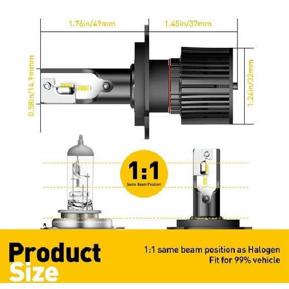 AUXITO H4 9003 HB2 LED Headlight Bulbs Low Beam Conversion Kit White X1 Lamps