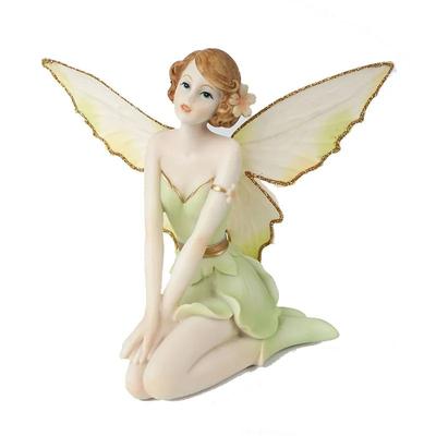 Grüne Blumenfee Mädchen Engel Heimdekoration Kreatives Geschenk Harzornament Figur für Tischplatte Gartendekoration Sammler