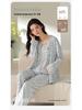 Women's Three-Piece Cotton Pajama Set: Spring Fashion, Printed, Comfortable, Breathable, with Chest Pads, Skin-Friendly.