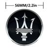 JD Auto 56mm 2.2" Emblem Badge Sticker Wheel Hub Cap Center Cover ABS Material (Compatible with Maserati Black)