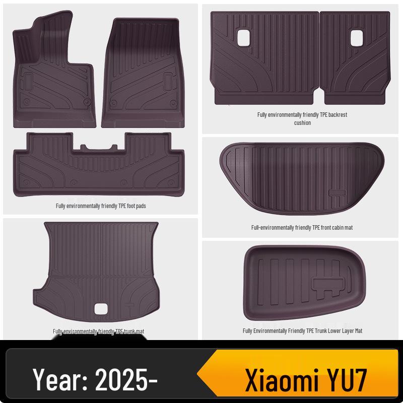 TPE Floor Mats for Xiaomi YU7 - Eco-friendly, Odorless, Color-Matching Interior.