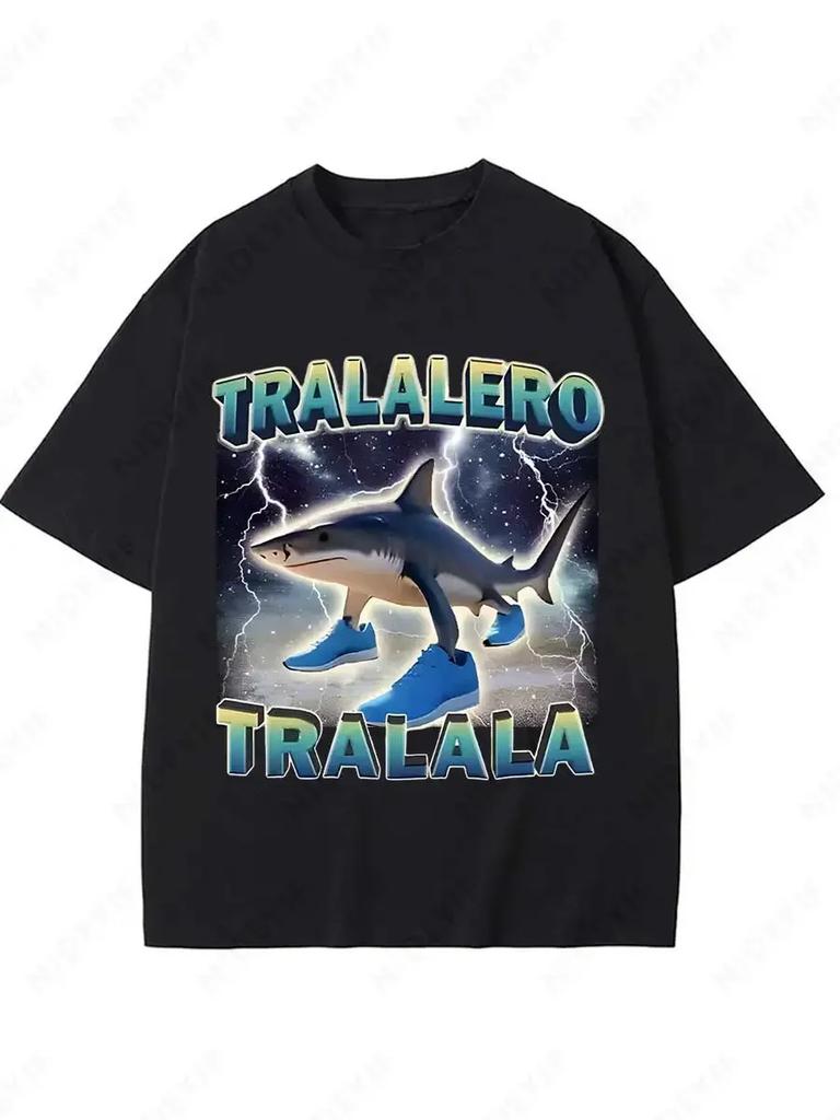 Tralalero Tralala Funny Shark Meme T-shirt Gifts Women's Fashion Gothic Vintage T-shirts Casual T Shirt