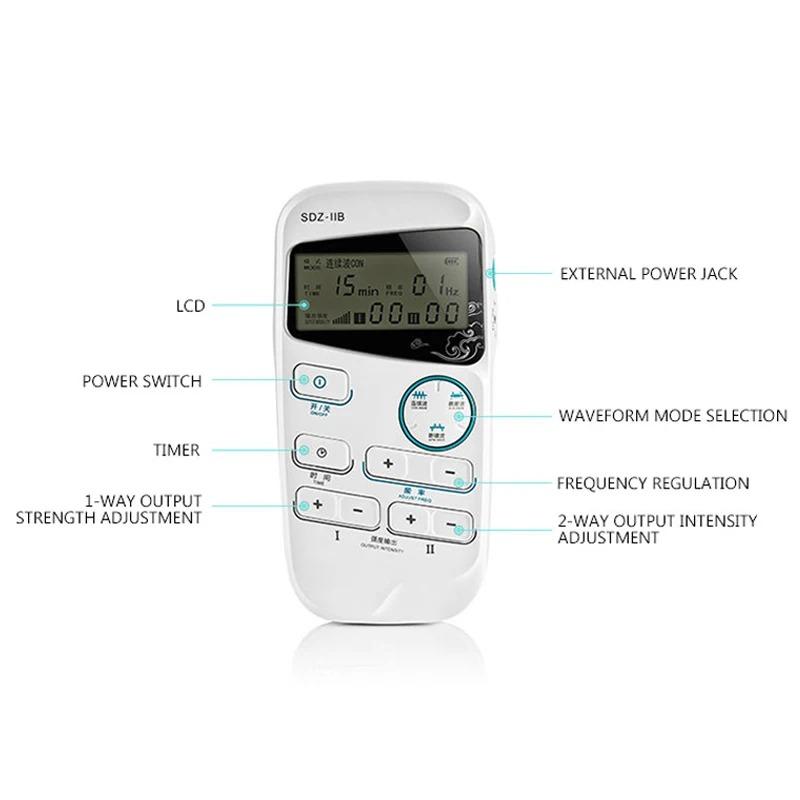 NEWEST Pulse Massage TENS For Pain Relief and Muscle Recovery Dual Channel Electronic Acupuncturist Treatment Instrument SDZ-IIB