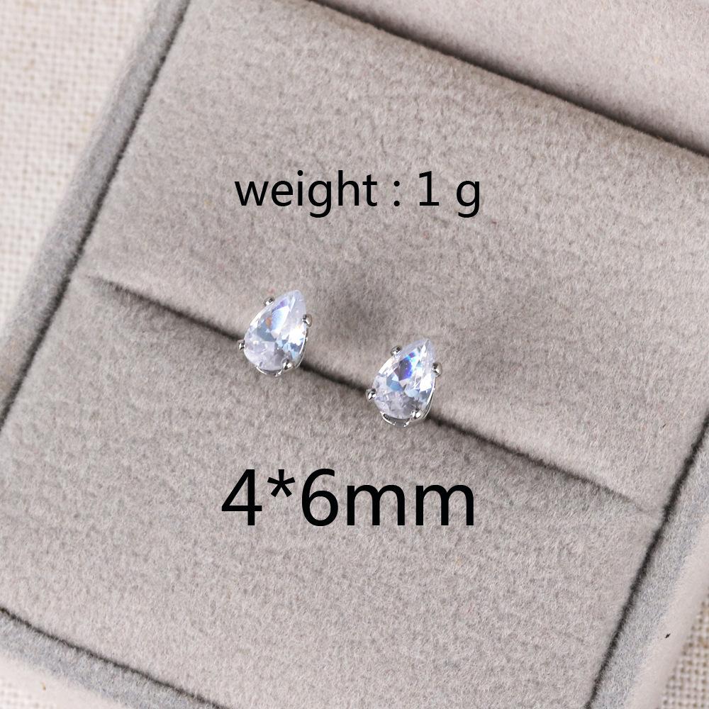 Delicate Water Drop Shaped Stud Earrings Luxury Silver Color Crystal CZ Ear Earrings for Women Fashion Versatile Jewelry