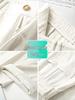 White Linen Loose-Fit Old Money Style Women’s Elastic Waist Wide-Leg Trousers, Casual Spring 2026 Collection