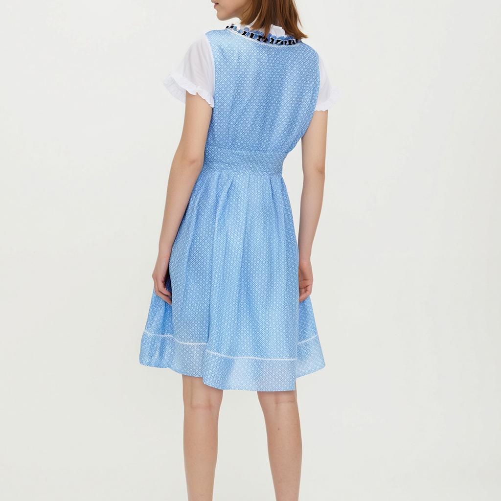 Beer Festival Costume Bavarian Women's Performance Costume Square Print Square Neck Dress