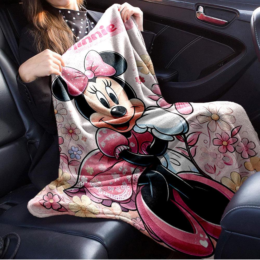 1 PC Throw Blanket - Minnie Mouse Floral Design - Soft and Cozy Bed Coverlet for Room Decor, Couch Throw, Birthday Gift Idea for s, Perfect