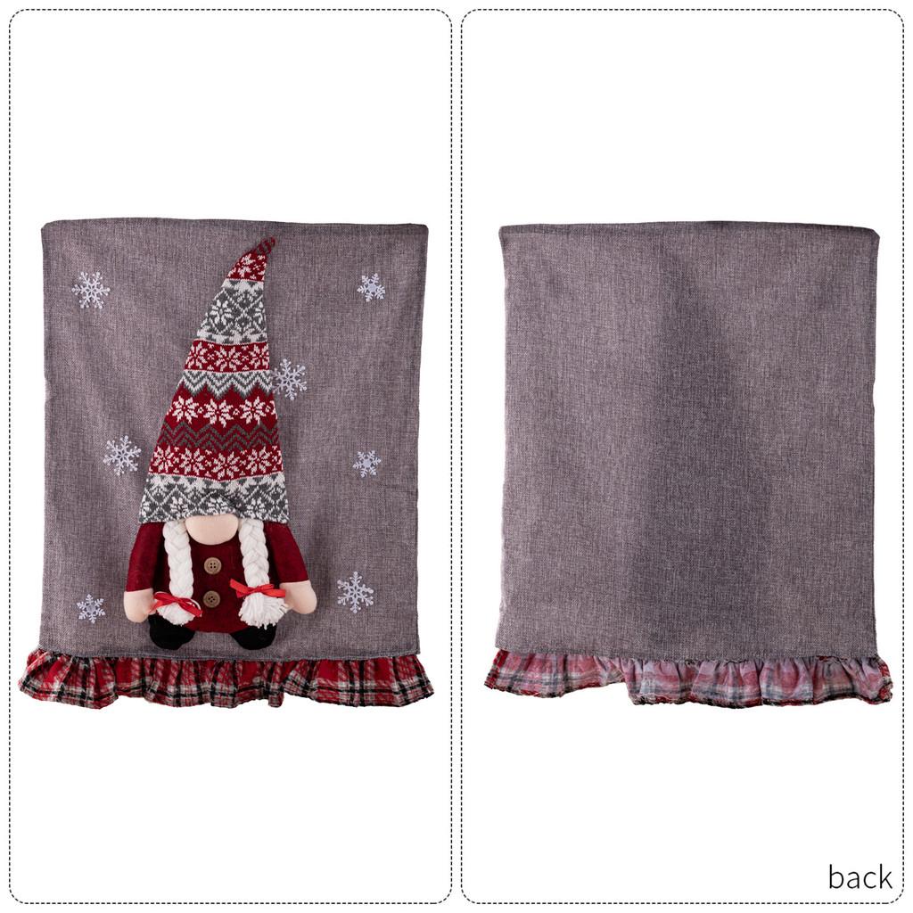 Christmas Santa Claus Gnome Chair Cover With Plush Design For Holiday Home Decor