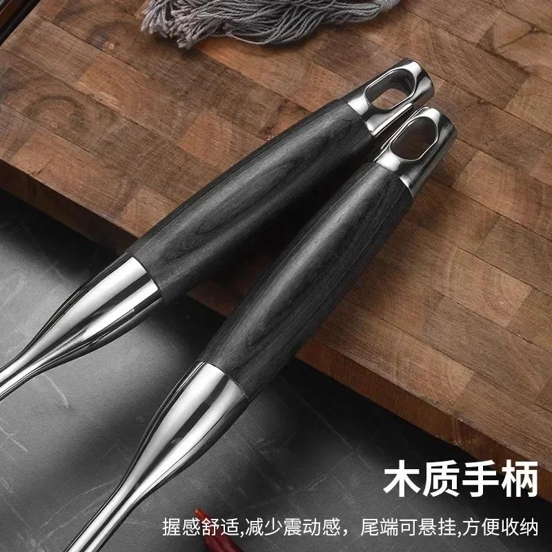 Wooden Handle 304 Stainless Steel Meat Hammer Steak Floss Potato Punching Machine Potato Press Clay Crusher Kitchen Tools