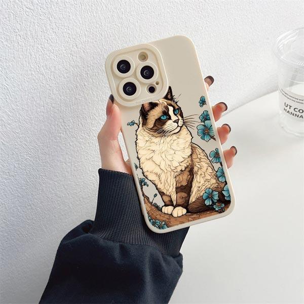 Japanese Anime Style Case For iPhone 14 Plus Pro Max XS X XR SE 2020 Cat Phone Case For iPhone 7 8 11 12 13 Soft Silicone Cover