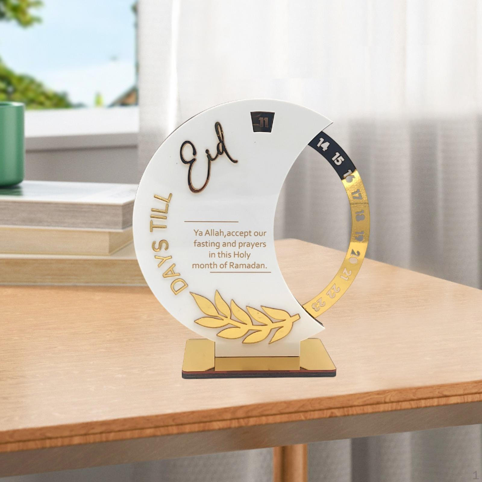 

Мусульманский календарь Рамадан Адвент Коллекция акриловых табличек Центральное украшение стола Украшение Ид Мубарак White