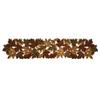 Rustic Style Maple Leaf Embroidered Table Runner Hollow Design Decorative Autumn Harvest Table Mat Brown Rectangular Table Liner