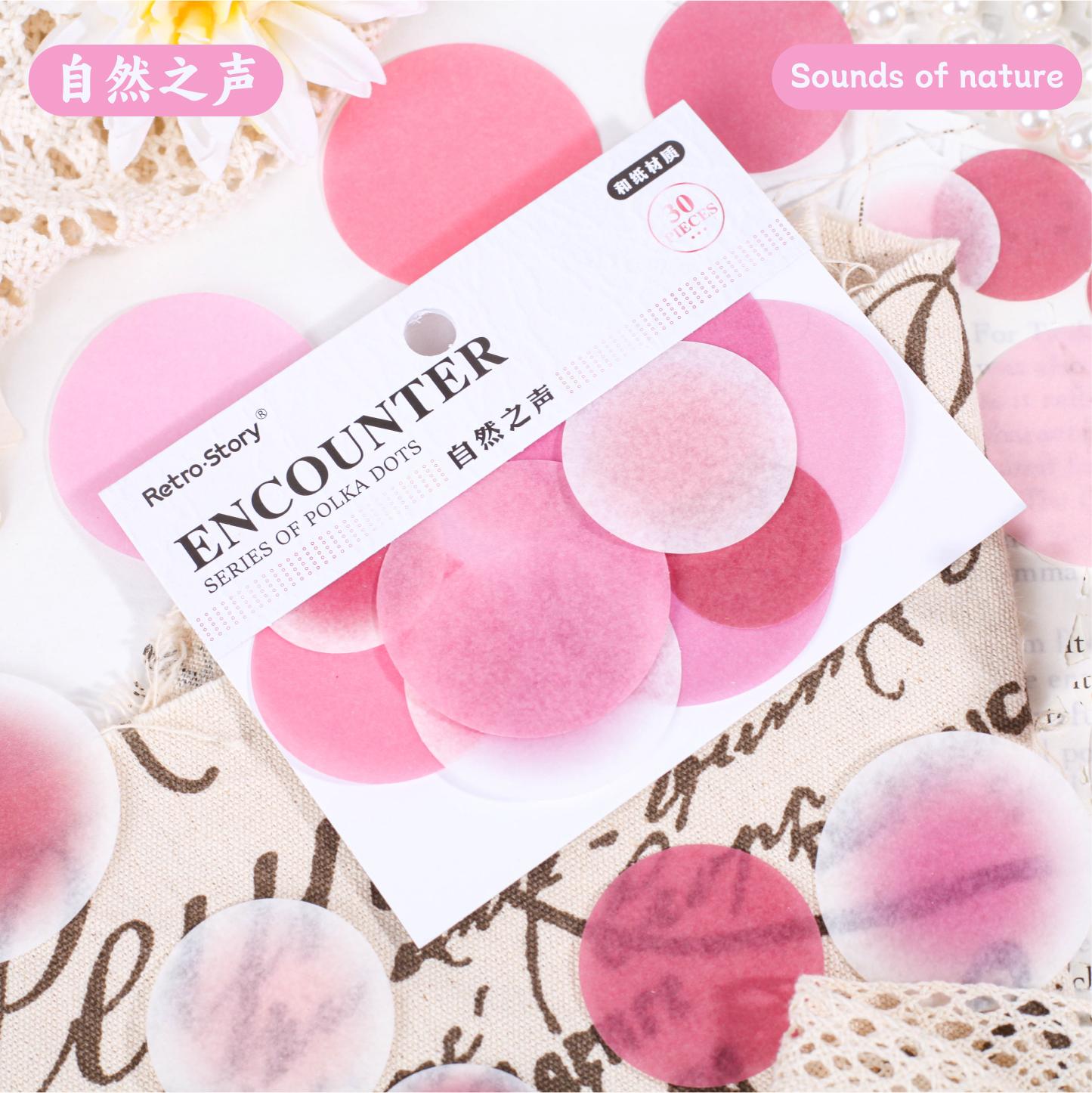 

30 Sheets Watercolor Dot Adhesive Stickers Pack Labels Decoration for Diary Album Planner Scrapbook Notebook Journaling Supplies