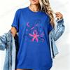 Pink Witch Hat Design T-Shirts Breast Cancer Awareness Women's Tee Shirts Pink Ribbon Halloween Graphic T-Shirts Gifts