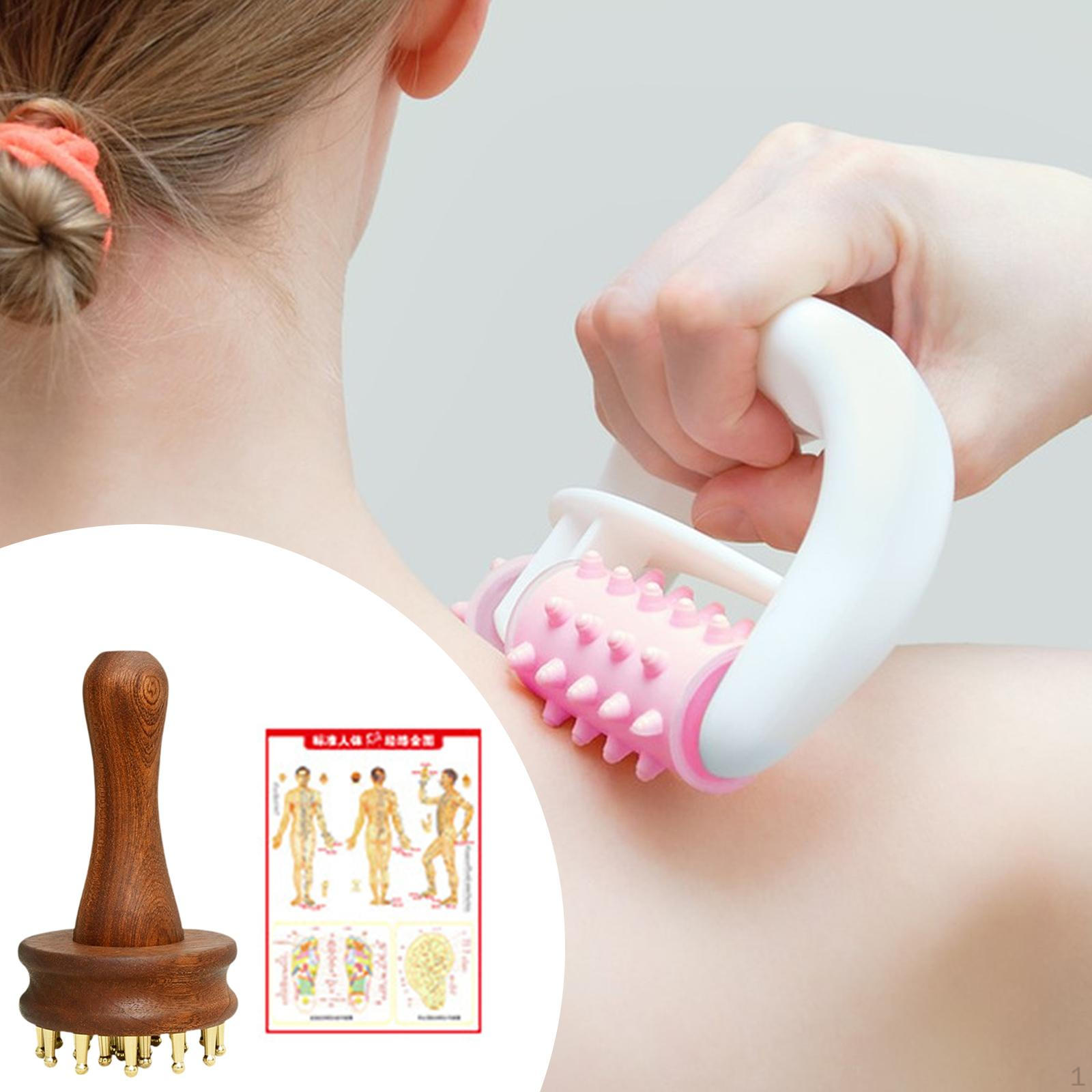 

Wooden Massage Comb Copper Head Multifunctional Pocket Gua Sha Brush Manual for Gift Women