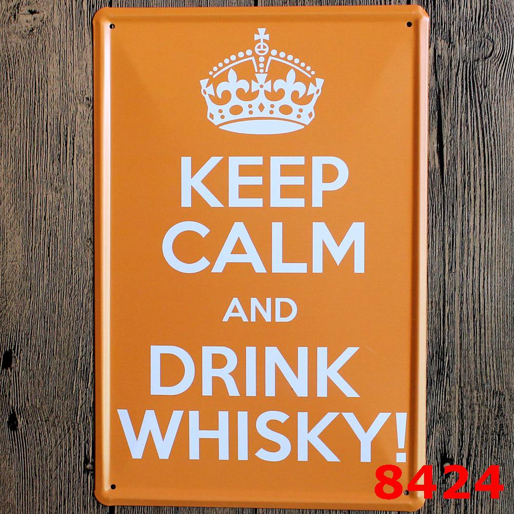 Keep Calm Inspirational Tin Sign for Bar or Restaurant