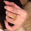 Gold Butterfly Spirit Snake Ring for Women - Diamond Studded with Brushed Finish Butterfly Tassel