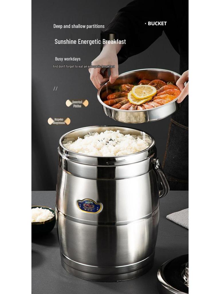 Portable Stainless Steel Insulated Lunch Box & Soup Container with Large Capacity