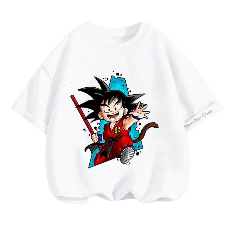 Summer 3-14 Children T Shirt Dragon Ball Z Son Goku Anime Teen Clothes Fashion Casual T-shirt Boy Clothing Tshirt Kids Tops
