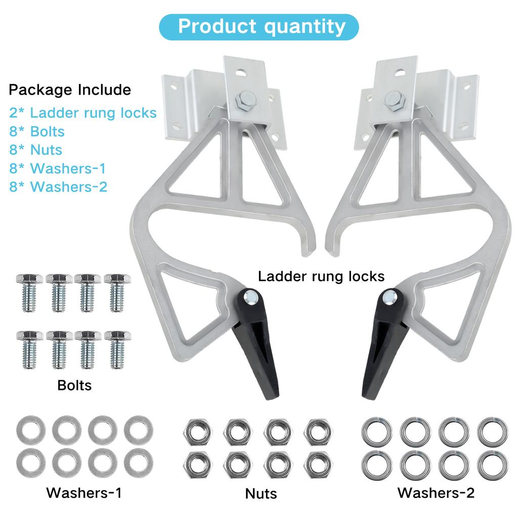 2-teiliges Sprossenschloss für Verlängerungsleitern, robustes Sprossenschloss-Kit aus Aluminiumlegierung für 28-11 Teleskop-Sprossenteile