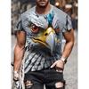 Cool Eagle Pattern T Shirt for Men Clothing 3D Print Flame Eagle Summer Streetwear Trendy Short Sleeve Men Y2k T-Shirts Tops