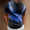 Men's T Shirt Curved Radiance Graphic 3D Printed T-shirts Casual Loose Short Sleeve Tees Oversized Men Clothing Tops Outdoor New