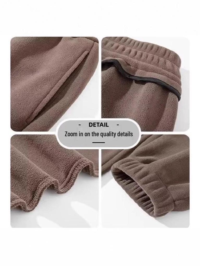 Children's Heavyweight Coral Fleece Joggers for Autumn/Winter - Plus Velvet, Thickened, Loose Fit for Boys, Warm Long Pants for Kids.