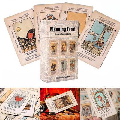 78pcs Meaning Tarot Cards Family Party Supplies Future Telling Game Play Cards Reversed Zodiac Tarot Oracle Cards for Beginners