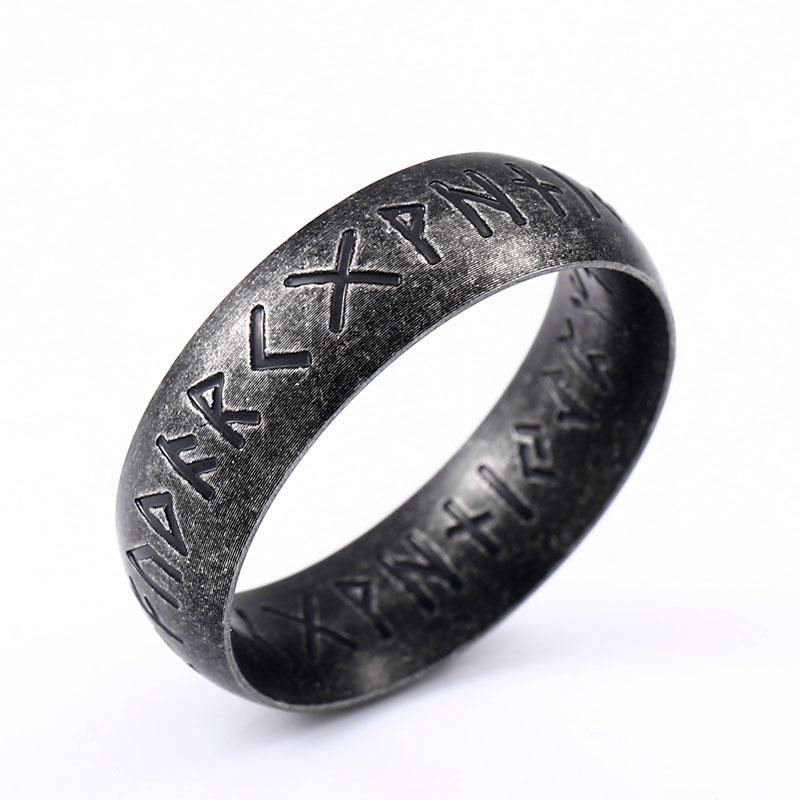 Steel Warrior Japanese Korean Fashion Simple Viking Amulet Ring Men Titanium Steel Band