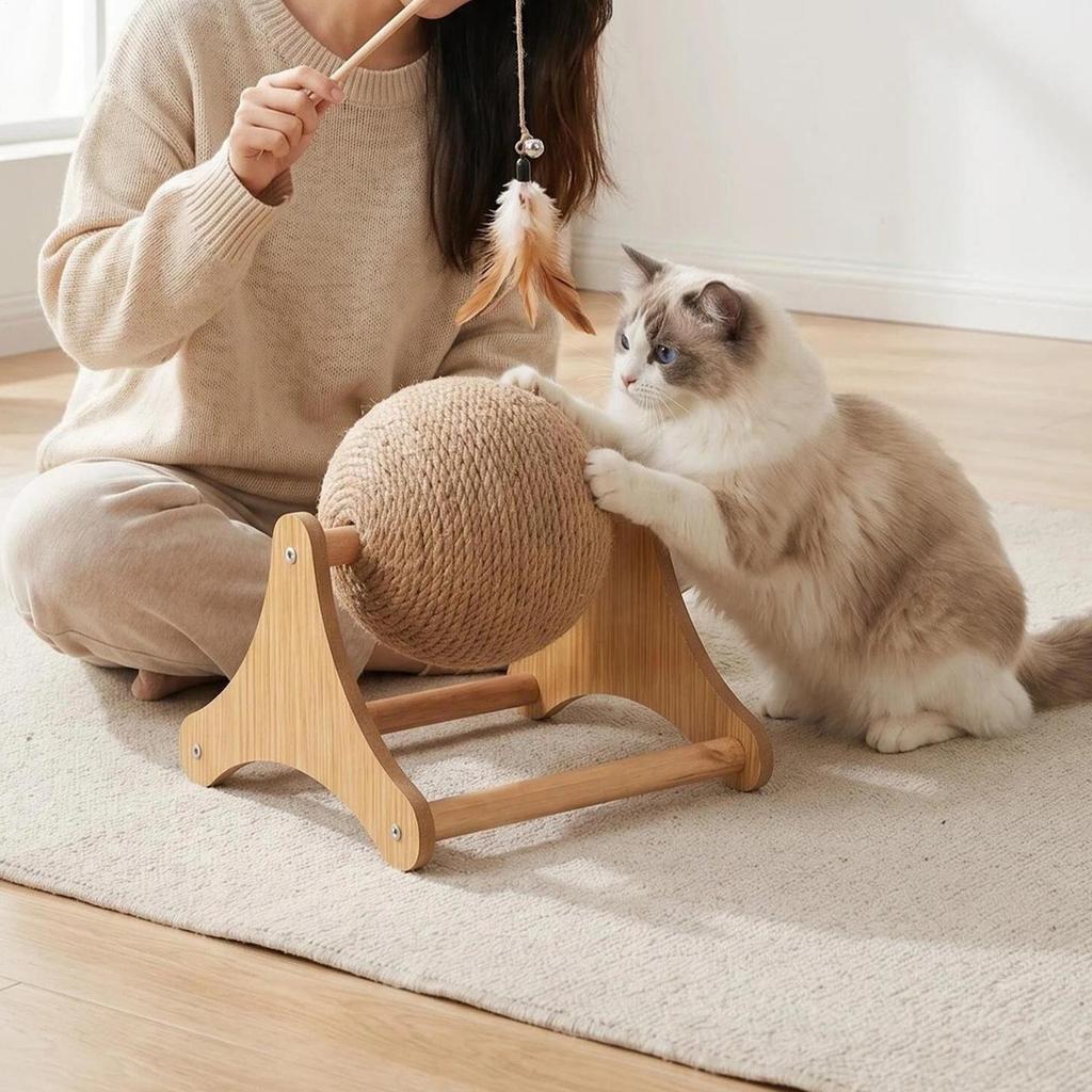 Sisal Cat Scratching Board Cat Claw Grinding Ball Durable Cat Tree Cat Interactive Toy for Small Medium Large Kitten Bunny